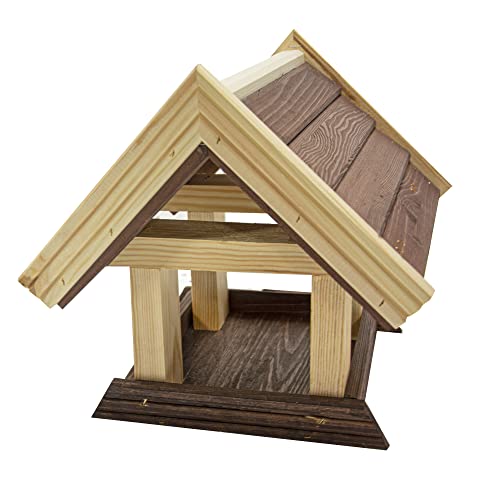 Vogelhaus zum Aufhängen - Vogelfutterhaus ohne Ständer - Futterhaus für Vögel - Vogelhäuser aus Holz - robuster Vogelhäuschen für Garten und Balkon - 31x34x30 cm