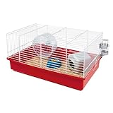 Ferplast Hamsterkäfig, Nagerkäfig, Kleintierkäfig, Hamsterzubehör inklusive, 46 x 29,5 x h 23 cm Bianco