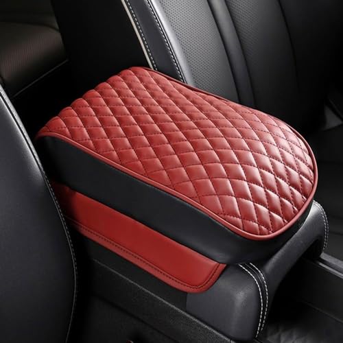 Auto Armlehnenbezüge für Dodge Durango Citadel/SRT/SRT Hellcat 2012-2024, Anti-Ölfleck Armlehnenkissen PU Mikrofaser Leder Schutz Polster Armlehnen Zubehör Verschleißteile,Red