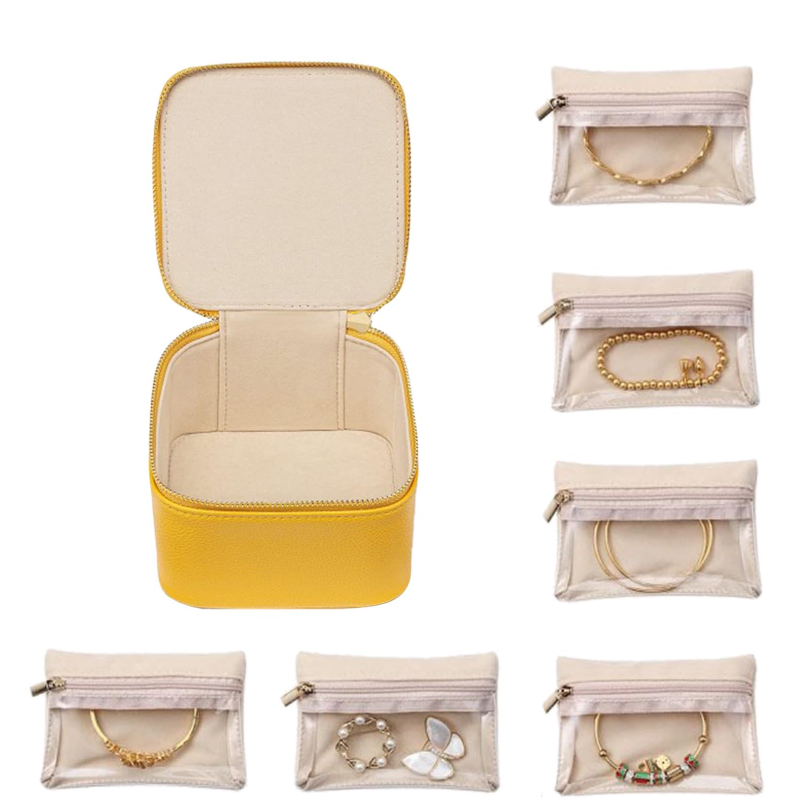 Ranuw Schmucketui Mit 6 Fächern Kleine Schmuck Display Box Stilvoller Schmuck Organizer Elegantes Geschenk Für Frauen