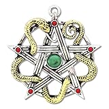 Ars-Bavaria Pentagram, Amulett Sulis Minerva, traumhaft schön, bicolor, mit roten und grünen Zirkonia