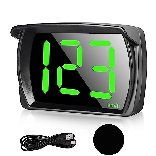 Aicharynic Head Up Display Auto HUD: Digitaler Auto Tachometer Geschwindigkeitsmesser Universal Auto Head Up Display mit GPS + Beidou Dual-Chip für Alle Autos, USB Plug and Play, KMH