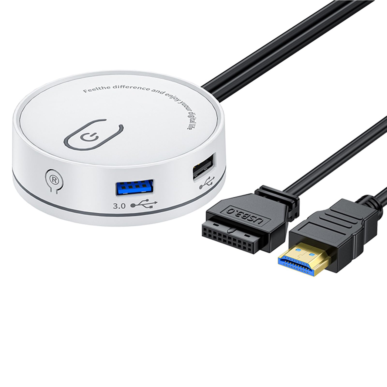 Qsvbeeqj Externe Desktop-Stromsteuerung mit USB und 3,5 mm Auditory optional für einfachen Zugriff