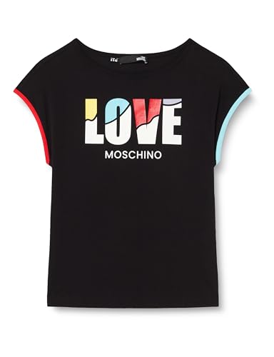 Love Moschino Women's Boxy fit Short-Sleeved T-Shirt, Black, 42