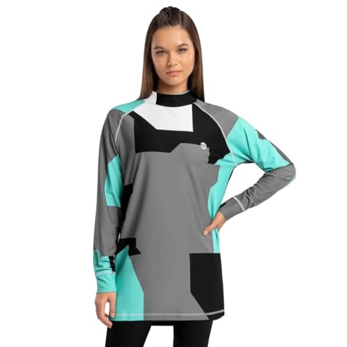 SIROKO - Thermo Shirt für Schnee für Damen Slush-W Penguin - M - Türkis/Grau