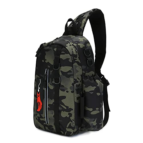 LIbgiubhy Angelköder Tasche Multifunktionale Angeltasche Einzelne Schulter Köder Rucksack Rollentasche Riemen Fischgerät Rucksack