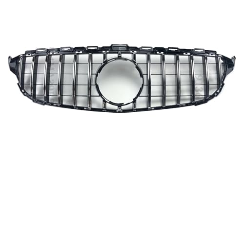 Frontgrills Für Benz W205 S205 C C205 C180 C200 C250 C300 C260 2014-2021 Oberer Ersatz-GT-Stil Frontstoßstangengrill Front Bumper Grille(14-18 Chrome Silvery)