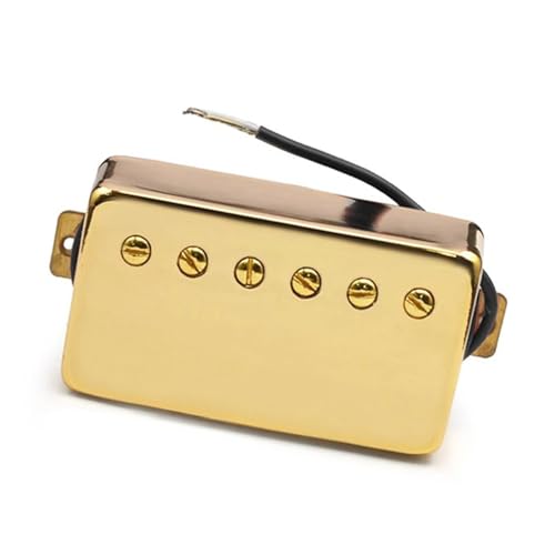 Messing-E-Gitarren-Humbucker-Tonabnehmer, Hals-Steg-Tonabnehmer Für Style-E-Gitarre, Messing-Cover-Gitarren-Tonabnehmer, Silber e gitarren tonabnehmer (Color : Gold Bridge Pickup)