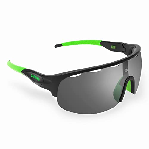 SIROKO - Selbsttönende Sportbrille für Radfahren K3 PhotoChromic Alpe D'HuezSchwarz/Grün