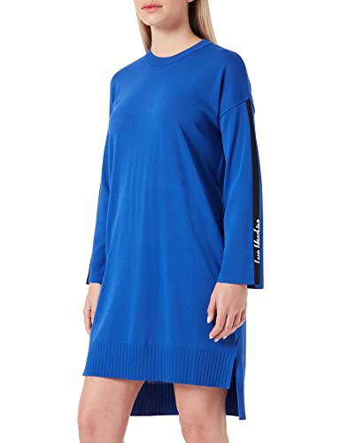 Love Moschino Womens asymmentrical Dress, Blue, 44