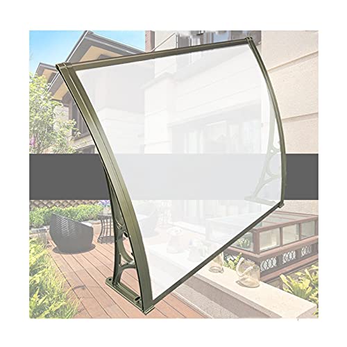 Transparente Fenstermarkise, Polycarbonat-Abdeckung, Terrassentür, gebogen, Sonnenschutz, resistent gegen Schnee und Regen, Größenanpassung, transparent, 80 x 300 cm