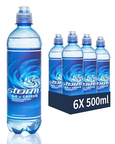 Koffeinwasser Multipack 500 ml – 6er-Pack Erfrischungsgetränk ohne Zucker, ohne Kalorien – Energy Drink & Kaffee-Alternative Mineralwasser von Storm H2O + Coffein, 1,50 € Pfand inklusive