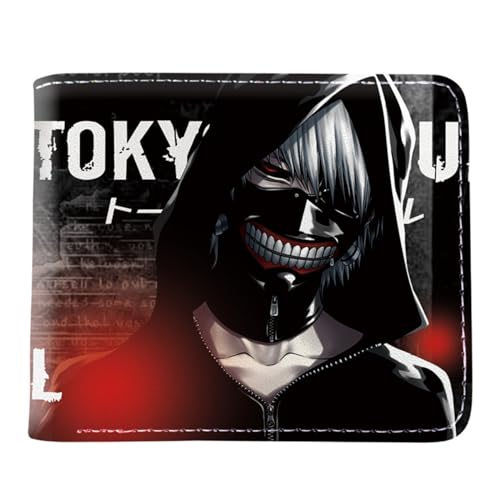 RYNDEX Tok-yo Gho-ul Anime Kartenetui Anime, Cartoon-Druck Geldbörse Klein, PU Leather Geldbörse Brieftasche Wallet(Color:Multicolor 5)