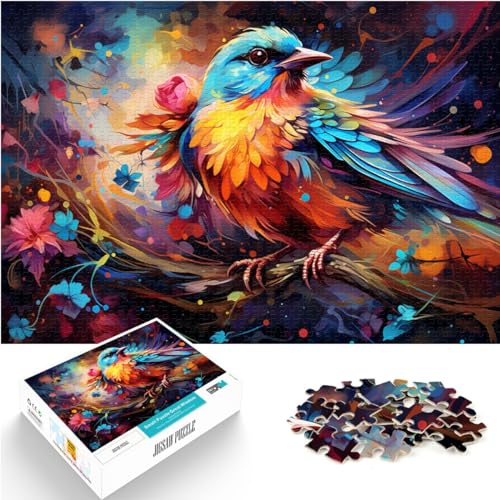 Puzzles zum Verschenken, farbenfrohe psychedelische Fantasie, Blauvogel, 1000 Teile, Puzzles aus Holz für die Heimdekoration, 1000 Teile (50 x 75 cm)