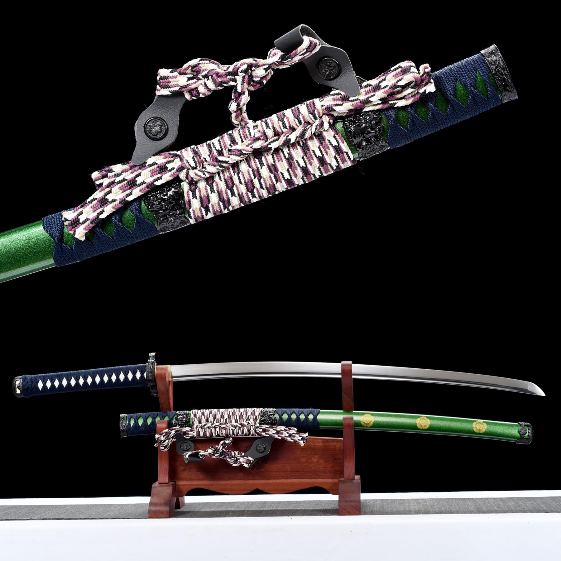 LQSLFsword 104cm Katana，Tachi，Samuraischwert，Sharp，Katana Schwert scharf， Handgeschmiedeter Federstahl