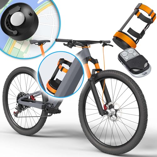 Parkwächter B1 Fahrradalarm mit Flaschenhalterung, E-Bike Flaschenhalter, Fahrrad Alarm mit 2X Fernbedienungen, IP 55 Wasserschutz, Lautstärke und Warnstufen einstellbar, orange