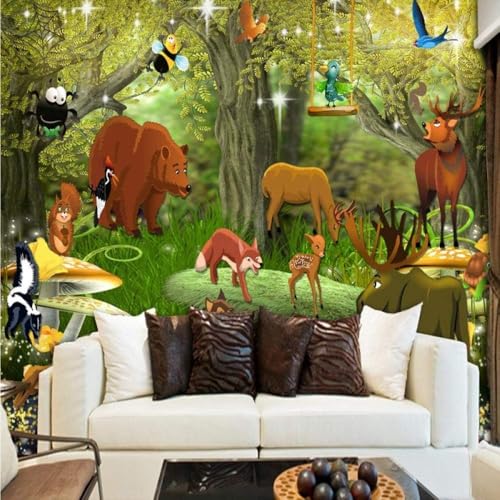 Wälder Tierwelt Elche Bären 3D Tapete Poster Restaurant Schlafzimmer Wohnzimmer Sofa TV Dekorative Wand-400cm×280cm