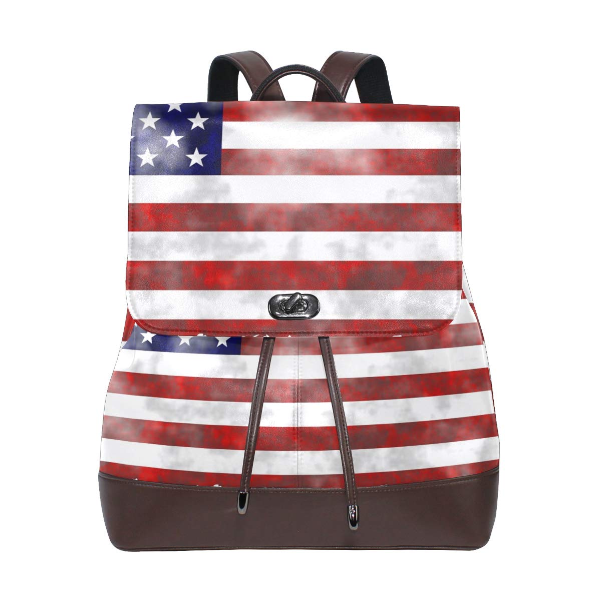 FANTAZIO Rucksäcke Grunge Flag Schultasche Leder Daypack