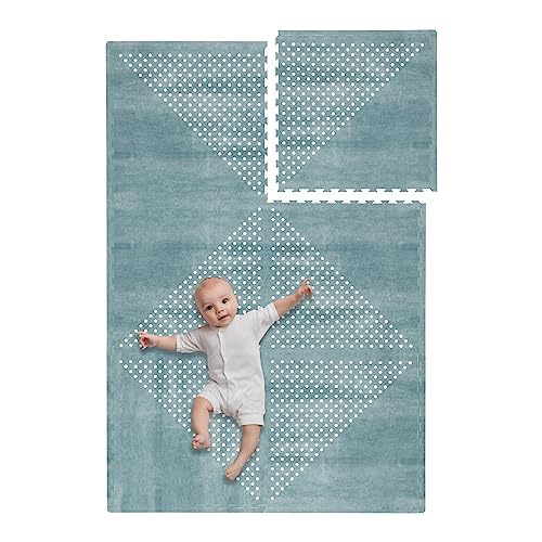 Toddlekind Baby-Puzzlematten, 6-tlg. inkl. Rand, ungiftige Schaumstoffmatten, für Bauchzeit und Krabbeln, 60 × 60 cm je Teil, Gesamtfläche: 120 x 180 cm, Earth, Marine (Marine)