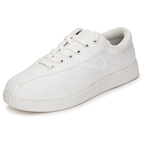 Tretorn Nyliteplus Canvas Sneakers Damen Schnürschuhe Casual Tennis Schuhe Klassischer Vintage Stil, weiß, 38 EU