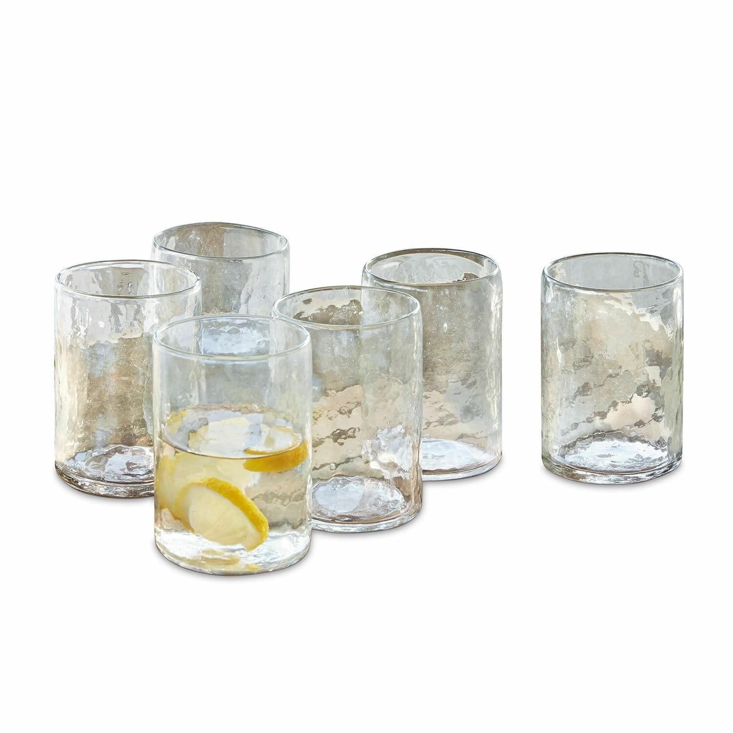 LOBERON Glas 6er Set Clarksville, mundgeblasen, großes Füllvolumen, hübsche Struktur, spülmaschinenfest, Küchenaccessoires, Tischdekoration, Glas, klar