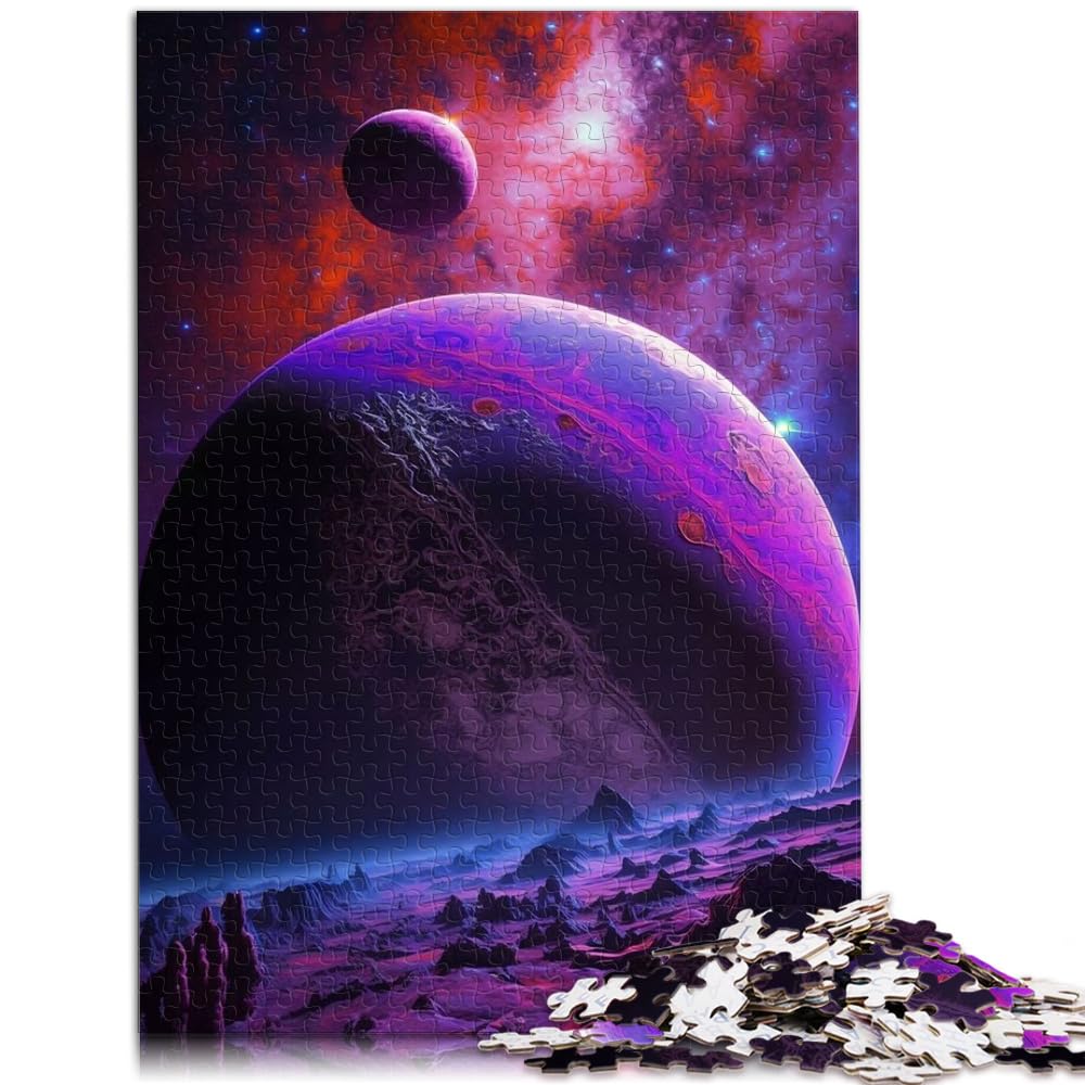 Puzzle-Geschenk, Gruseliger Planet Neon, 1000 Teile, Puzzle für Erwachsene, Holzpuzzle, Familienspiel, Stressabbau, schwieriges Herausforderungspuzzle, 1000 Teile (50 x 75 cm)