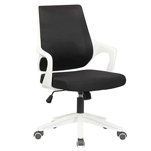 Bürostühle für Zuhause Bürostuhl mit mittelhoher Rückenlehne und Netzgewebe, ergonomischer Drehstuhl aus schwarzem Netzgewebe, höhenverstellbarer Arbeitsstuhl, Füße aus Nylon/Stahl, Schreibtischstuhl