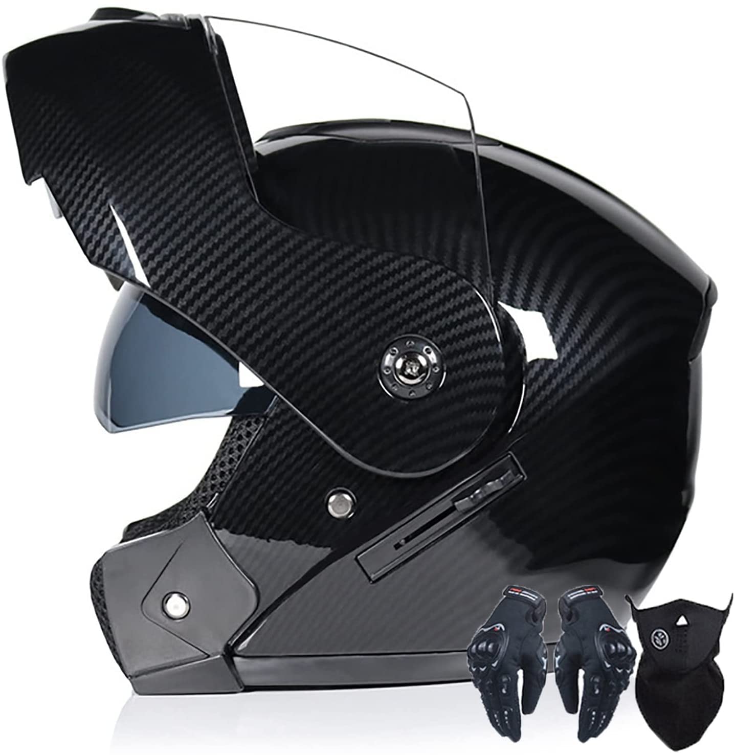 Motorradhelm Damen Herren,Klapphelme Modularer Helm Motorradhelm Integralhelme Roller-Helm Scooter-Helm Mofa-Helm DOT/ECE Zertifiziert Für Erwachsene Mit Doppelvisier