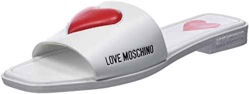 Love Moschino Damen Sabot Hausschuh, Weiß, 37 EU