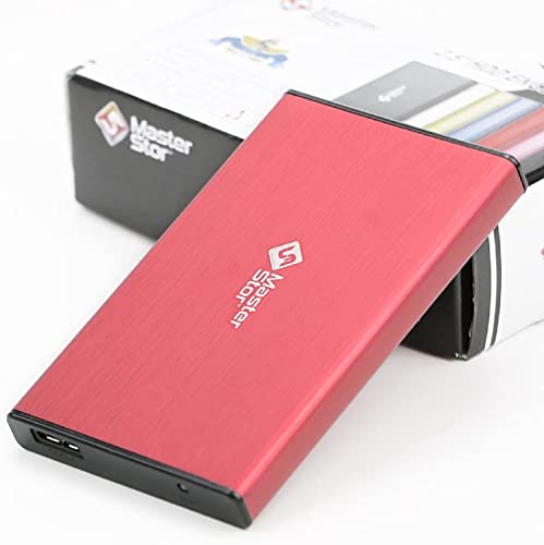 MasterStorb Externe Festplatte, USB 3.0, superschnell, 6,35 cm (2,5 Zoll), SATA-Laptop-Festplatte, tragbar, Rot, Silber, Schwarz, Blau und Pink