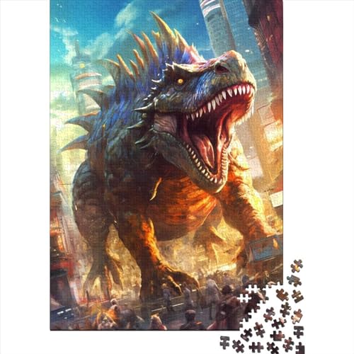 T-Rex-Dinosaurier-Wut für Erwachsene, schwieriges Puzzle mit 1000 Teilen für Erwachsene Teenager, Entspannungspuzzlespiele, Denksportpuzzle, 75 x 50 cm