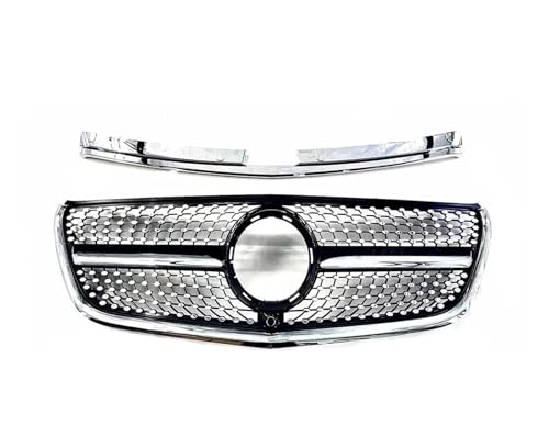 Frontgrills Für Benz W447 Vito 2015-2023 GT GTR Diamant Stil Front Stoßstange Kühlergrill Einlass Mesh Grill Gitter Styling Tuning Front Bumper Grille(2015-2019 DM Black)