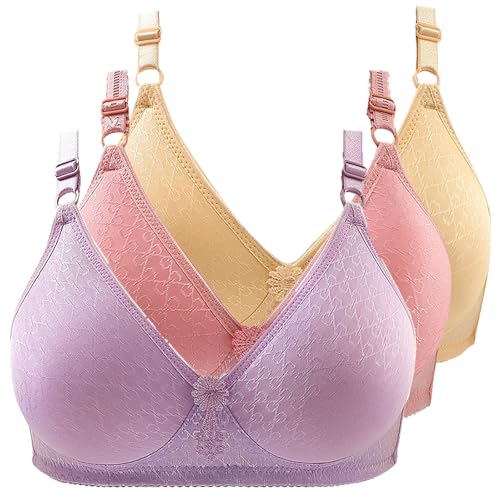 CSHE 3er Pack BH Damen ohne Bügel Push Up Sport BH Weich Und Bequem Bustier Frauen Starker Halt Große Größen Bra Yoga Sports-BHS Fitness Dessous für Alltag