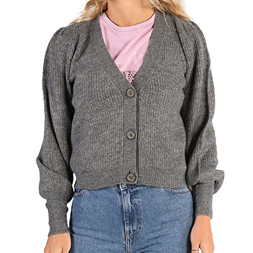 JDY Women's JDYDREA L/S Short Cardigan KNT NOOS Strickjacke, Dark Grey Melange, XS