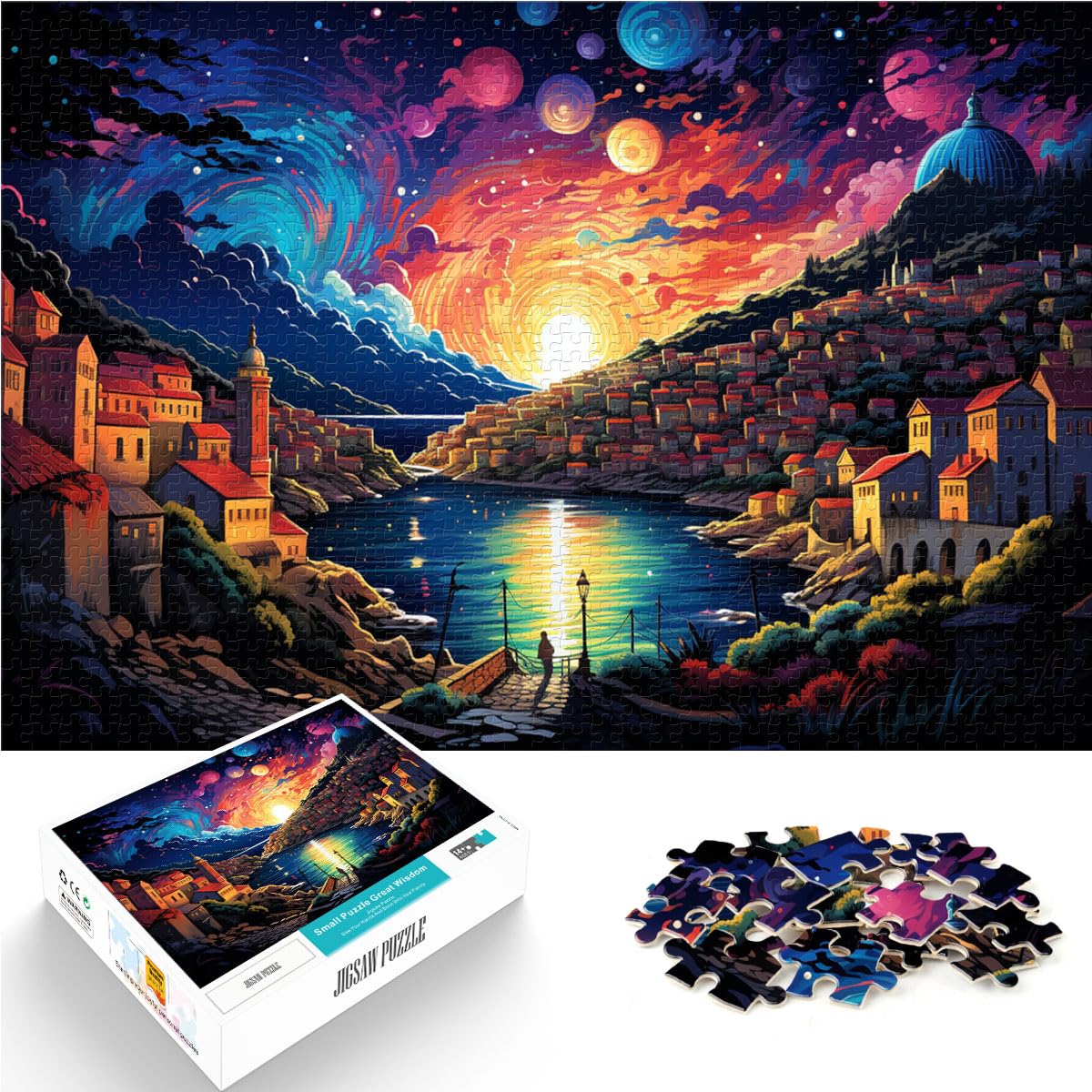 Puzzle für die farbenfrohe Insel Hvar, 1000 Teile, Puzzle, Holzpuzzle, Familienspiel, Stressabbau, schwieriges Herausforderungspuzzle, 1000 Teile (50 x 75 cm)