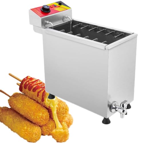 ROGHA Corn Dog Friteuse Elektrische Kommerzielle Käse Hot Dogs Sticks Maker Maschine Automatische Fritteusen Für Küche Restaurant Hause