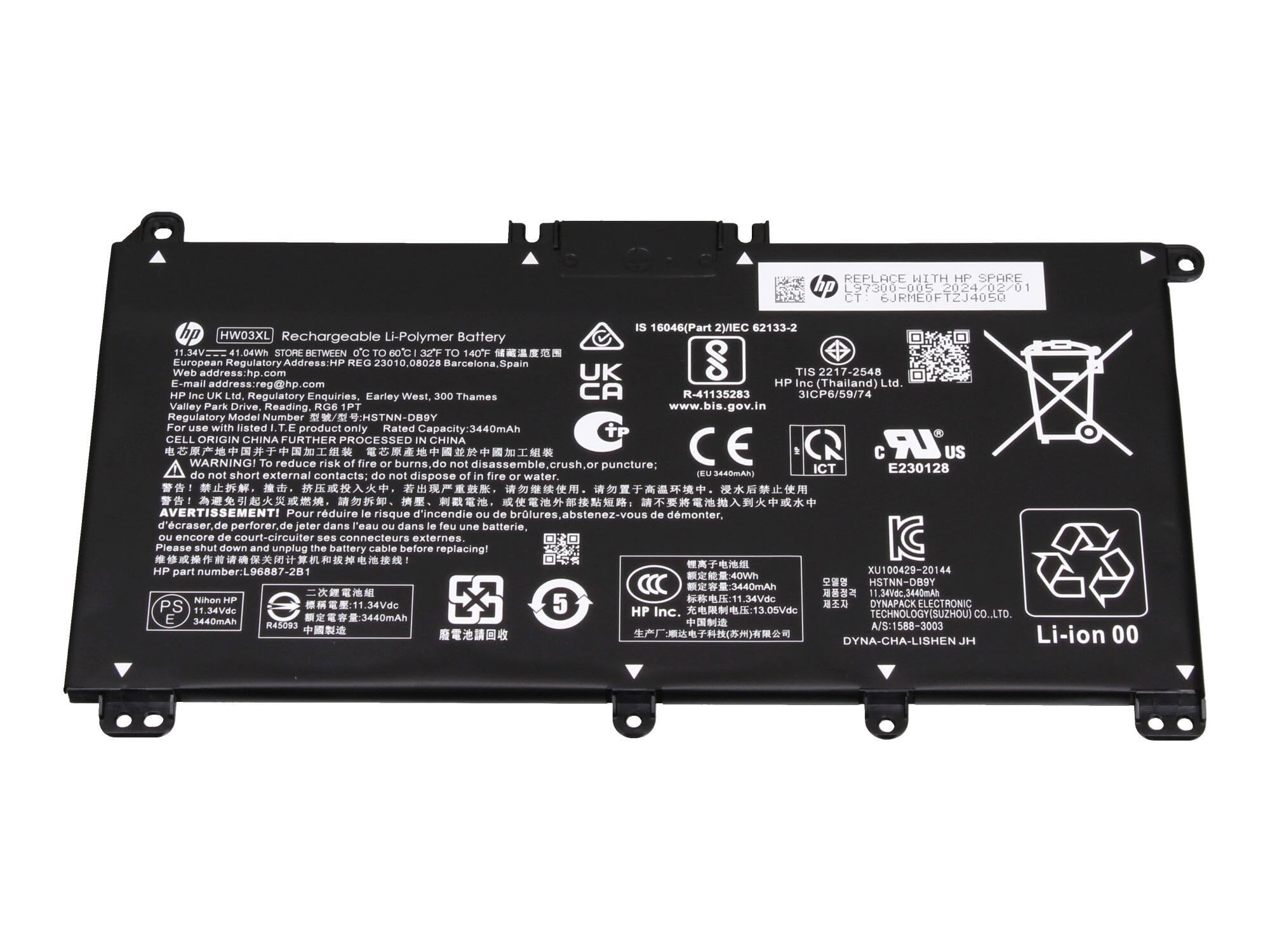 HP L97300-005 Original Akku 41,04Wh für Pavilion 15-eg0000, 15-eh0000, 15-eh1000, 17-cp0000