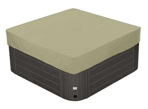 BaCover Outdoor Whirlpool-Abdeckung, 210D Oxford Garten Wasserdicht Staubdicht UV-geschützt Poolabdeckung Quadrat Spa Abdeckung,Beige,215x215x30cm