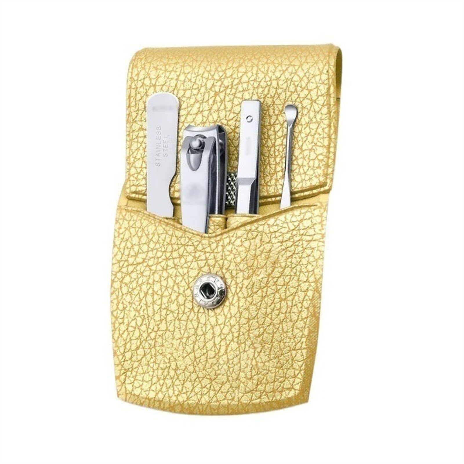 Maniküre/Pediküre Set Nagelknipser-Set for Männer und Frauen, Edelstahl-Nagelschneider-Reiseset, persönliche Nagelpflege-Werkzeuge, Maniküre-Set mit tragbarem Lederetui, 4er-Set Nagelpflege-Werkzeuge(