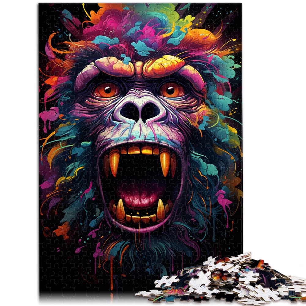 Puzzlespiel, Malerei, Kunst, AFFE, 1000 extragroße Teile, Holzpuzzle, Spaß für Aktivitäten zu Hause, Geburtstagsgeschenk, Reisegeschenke, 1000 Teile (50 x 75 cm)