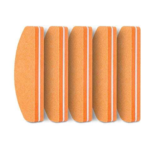 SCRUBY 5-teiliges professionelles Nagelfeilen-Set, Farbschwamm, Schleifpapier, Nagelfeile mit Polier- und Polierpuffer, Maniküre, Schleifpapier-Werkzeug-Set (5 Stück, orange)