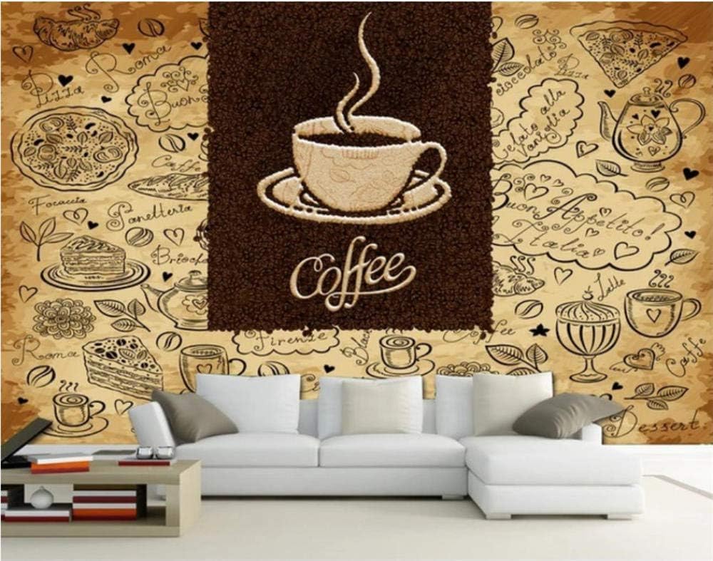 Retro Casual Coffee House Dessert Shop 3D Tapete Poster Restaurant Schlafzimmer Wohnzimmer Sofa TV Dekorative Wand-350cm×256cm