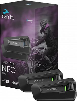 Cardo Packtalk Neo Motorradhelm Kommunikations-Gegensprechanlage, Doppel Packung