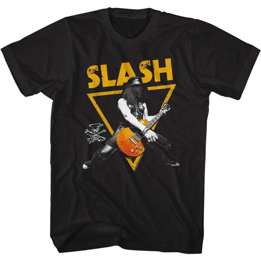 American Classics Slash Musiker spielt Gitarre Triangelbild Erwachsene Kurzarm T-Shirt Graphic Tee, schwarz, X-Groß