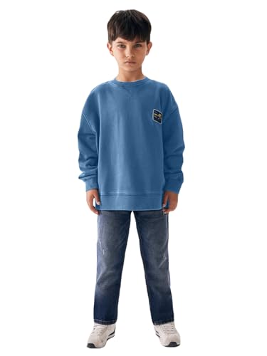 LTB Jeans Sweatshirts für Jungen Tayege Regulär Casual Pullover Langarm mit Crew Neck zum Überziehen aus 100% Baumwolle in Blau - Größe 152CM