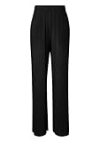 QS Damen 2147727 Hose mit Plisseefalten, Black 9999, 38