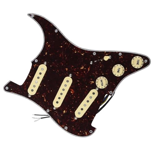 Standard-Pickguard-Tonabnehmer SSS Prewired Guitar Pickguard Single Coil Pickups Loaded Pickguard Exquisites Zubehör (Color : 3/4)