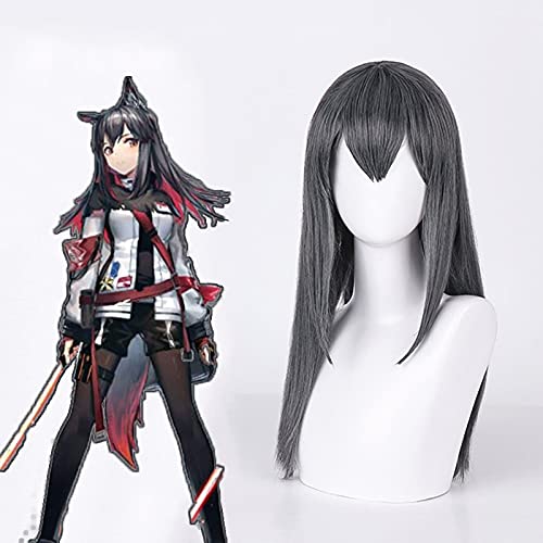 LINLINCD-Anime Coser Wig Spiel Arknights Cosplay Perücke Texas Cosplay Perücke Hitzebeständige Kunsthaarperücke Halloween Karneval Party Anime Cosplay Perücke