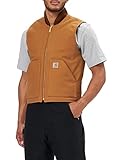 Carhartt, Herren, Lockere, isolierte Weste aus festem Segelleinen mit geripptem Kragen, Carhartt® Braun, XL