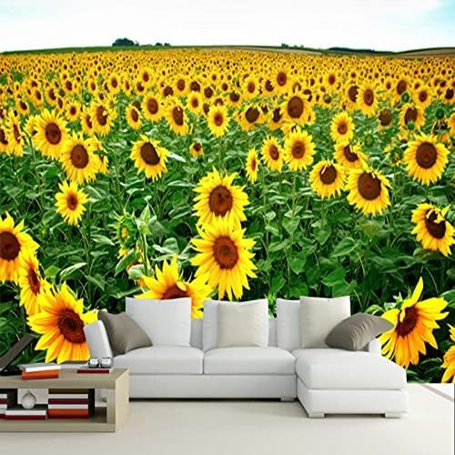 XLMING Rustikale Sonnenblumen-Natur-Landschaft 3D Tapete Home Dekoration Wohnzimmer Sofa Schlafzimmer Tv Hintergrund Wand-250cm×170cm